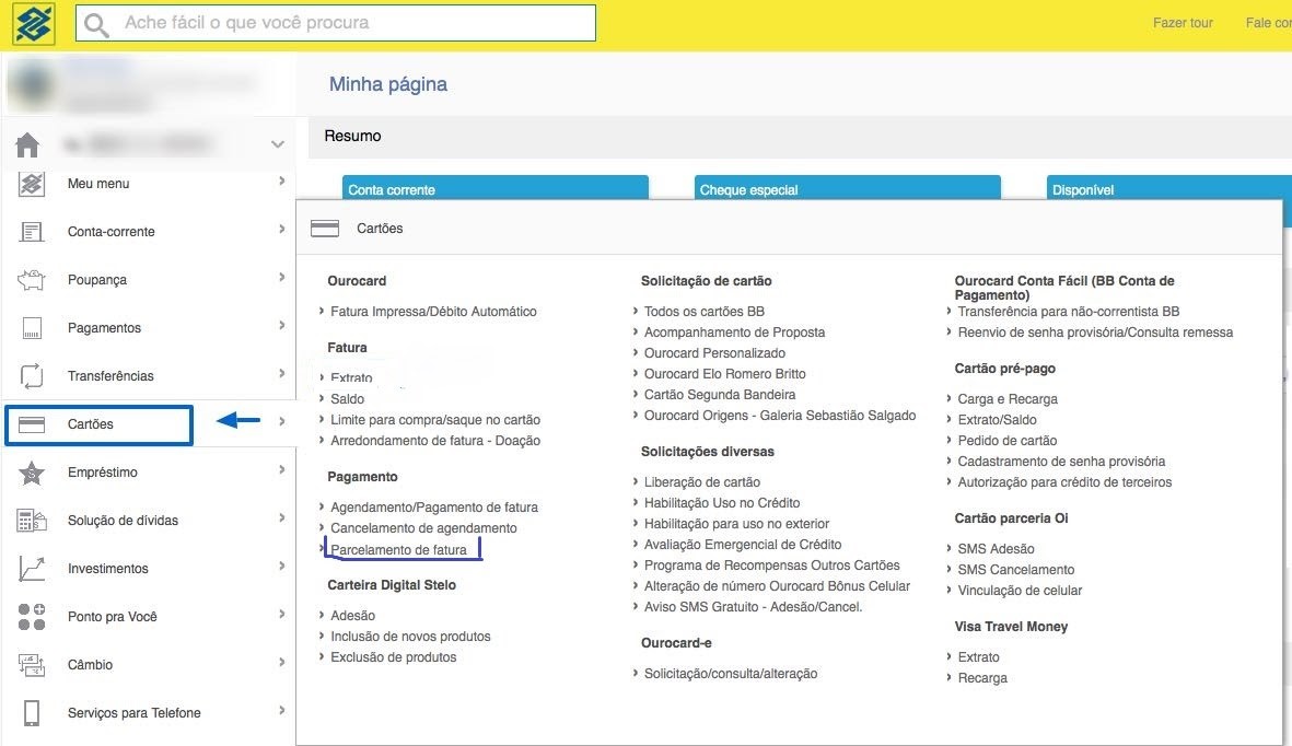 Parcelamento da fatura do cartão de crédito BB pela internet Parcelamento da fatura do cartão de crédito BB pela internet