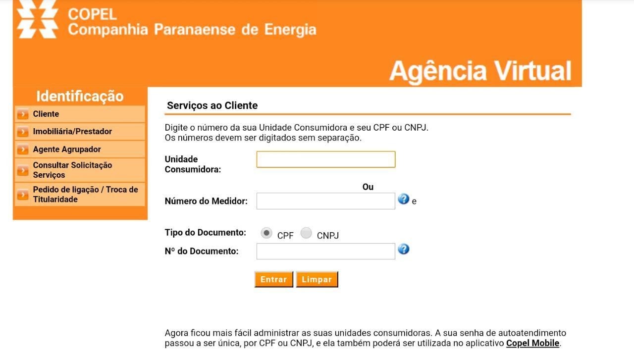 Como parcelar conta de luz Copel pela internet